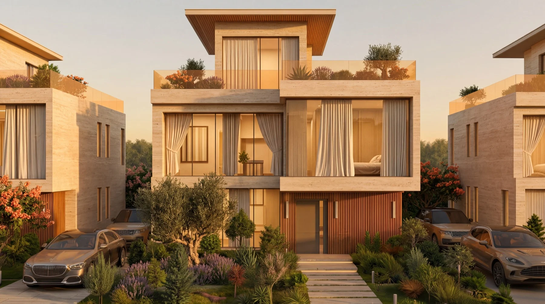 AURA villa exterior, architectural visual