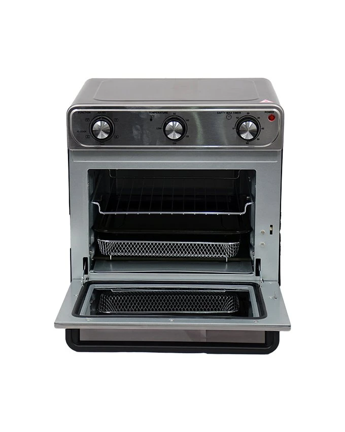 Original ARION oven image with door open and cooking racks visible